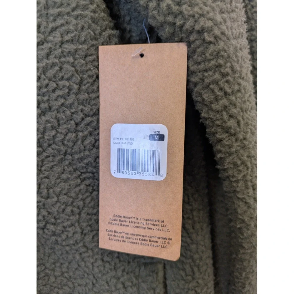 Eddie Bauer‎ Men's Size M Snowcreek Jacket Grape Leaf Green Sherpa Fleece